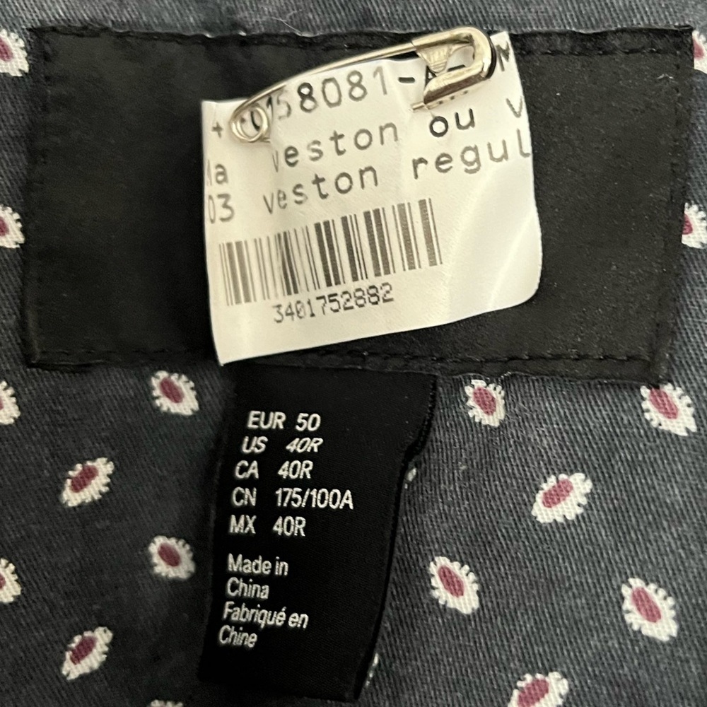 H&M Navy Blazer Jacket size 40 R for men - Picture 5 of 5